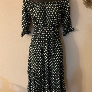 Hunter Green Polka Dot Dress